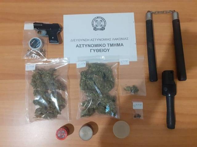 Συνελήφθη ένα άτομο για τα ναρκωτικά και τα όπλα στη Λακωνία (ΦΩΤΟ)