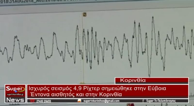 Ισχυρός σεισμός 4,9 Ρίχτερ σημειώθηκε στην Εύβοια - Έντονα αισθητός και στην Κορινθία (video)