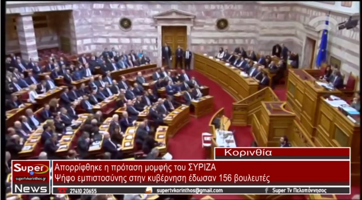 Απορρίφθηκε η πρόταση μομφής του ΣΥΡΙΖΑ